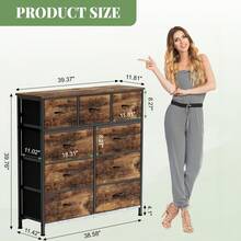 Drawer Storage Cabinet, Fabric Storage Drawer Units, Storage Tower Organizer, Entertainment Center With Fabric Drawers, TV Stand, Dresser With Fabric Bins, Sturdy Steel Frame, Easy Pull Handles, Stylish Chest Of Drawers For Bedroom, Hallway, Entryway, Living Room, Closet, Office, (Some Models With 3D Artificial Diamonds Sticker And Artificial Diamonds Handles) - 9抽屜粉紅+3D貼紙+鑽石手柄 - 查看 7