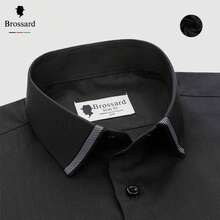 Camisa Social Masculina Elástica e Respirável, Clima do Brasil, para Dia a Dia, Trabalho e Casual, Múltiplas Cores, Frete Grátis, Tamanhos PP-XXG, Poliéster, 56% Algodão, 40%  Alastano,4% - Preto - Visão 2