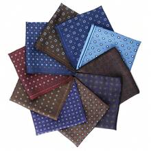 1pc New Cashew Flower Plaid & Polka Dot Print Pocket Square, Suit Chest Handkerchief Scarf Accessory For Men, Suitable For Wedding, Birthday, Party