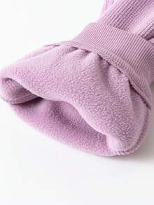 mini bala Baby Fleece Sweatpants Soft Warm Cozy Spring Pants Comfortable Daily Wear - Pink Purple - View 6