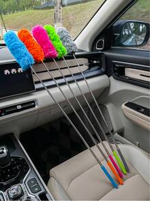 1pc Extendable Car Duster Cleaning Tool - Anti-Static Brush For Cleaning Dashboard, Windows And Windshield | Multifunctional Car Cleaning Kit - one-size - View 5