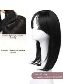 Flequillo postizo para cabello, extensión de cabello de 18 pulgadas con cobertura 360° 3D para mujeres con cabello ralo (Ombré marrón a rubio) - Multicolor - Ver 7