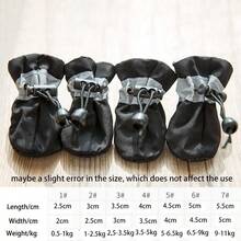 4Pcs/Set Waterproof Pet Dog Shoes Anti-Slip Rain Boots Footwear For Small Cats Dogs Puppy Dog Pet Booties Pet Paw Accessories - Black - View 2