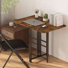 Escritorio de Plegable Mesa Plegable Pequeño, Bandejas de TV Plegable Portátil, Mesa Auxiliar Plegable Servicio para Sala, Cama, Sofá - 1 - Ver 6