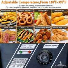 Freidora Aceite Eléctrica Plateado 3400 W Automática Industrial Acero Inoxidable Gran Capacidad 12 Lt - Plateado - Ver 6