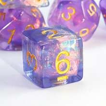 7pcs/Set Acrylic Polyhedral Dice, Suitable For Outdoor Gatherings, Board Games, Festivals, With Iron Box Packaging