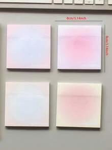 每包200張，4款方格黏貼便條紙，學生備忘錄，可黏貼N次，創意黏貼筆記本，每包4本 - 粉色 - 查看 7