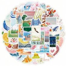 50张水彩贴纸套装，日记贴纸，可爱春夏花卉贴纸，防水乙烯基贴纸，适用于水瓶、笔记本电脑、笔记本、手机、行李箱、日记本、冰箱等。 - H - 查看 12