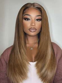 UNice Hair 13x4 Frontal Pre Everything Caramel Blonde Layered Straight Wig Natural Hairline Pre Cut Pre Pluck Transparent Lace 100% Human Hair Unice Wigs For Women