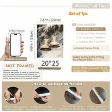 1 szt., płótno ścienne, dekoracje świąteczne, oprawione ozdoby świąteczne, śnieżny zimowy krajobraz, Święty Mikołaj, wystrój świąteczny w stylu rustykalnym, wystrój bożonarodzeniowy w stylu vintage, bałwan, choinka, pociąg świąteczny, dekoracja pokoju bożonarodzeniowego, wystrój salonu