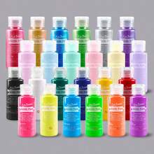 6 Bottles Of Acrylic Paint, 60ml Each, In Macaron Pearlescent Fluorescent Standard Colors. Waterproof, UV-Resistant, And Highly Opaque. Ideal For Art Students' Hand-Painted Wall Graffiti And Textured Painting Projects. Perfect As Holiday Gifts Or Graduation Presents. - 60ml - Xem 1