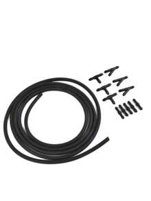 1 Set Universal Style Car Windshield Wiper Nozzle 39.37 Inch Hose 6 Connectors 4 Double Hole Water Spray Nozzles