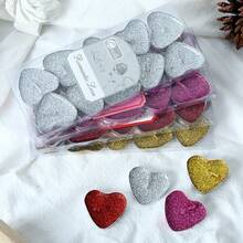 50 قطعة شموع على شكل قلب وشموع مزينة بمسحوق لامع، مناسبة للاحتفالات الرومانسية. مصنوعة من مادة البارافين. مناسبة للديكور في حفلات الزفاف وعيد الحب والكريسماس والعشاء العائلي. - متعدد الألوان - مشاهدة 2