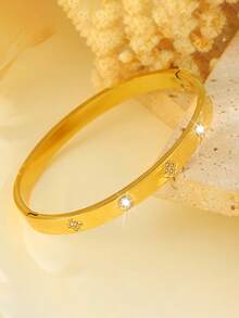 1 件 18K 镀金不锈钢防水女士手链，时尚奢华珠宝，适合女士日常佩戴、海滩度假、礼物 - 手鐲 - 查看 22