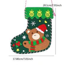 2 Stücke Weihnachtsdekoration - Weihnachtsmann Mini Socken, Weihnachtsbaum Hängedekoration, Weihnachtsstrumpf Geschenktüten, Weihnachtstüten, Frohes Neues Jahr 2025 - Verschiedenfarbig - Übersicht 7