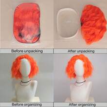 Orange Synthetic Wig- Heat Resistant, Short Layered Kinky Curly For Men's Anime Cosplay & Halloween Costumes, Christmas Decor - Orange - View 3