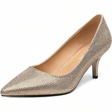 Women's Pumps Pointed Closed Toe Low Heels Dress Shoes For Work Business Office Wedding Casual 2.3 Inch-20256688 - Đá Rhinestone Vàng - Xem 1