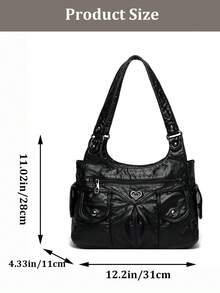 1pc Black Punk Rock Motorcycle Style Tote Bag For Women,Vintage Large Capacity,Hot Girls Cool Punk,Black PU Leather Tote,Versatile Multiple Pockets Solid Color Outdoor Travel Satchel Bag, Casual Daily Commuter Messenger Shopping Bags, Niche Design, Steampunk, Gothic,Y2K Shoulder Bag For Women, Cool Girls Street Wear, Peferct For Music Festival[US Local Warehouse]Halloween Decorations,Travel Essentials,Can Be Put Mobile Phone Card Bag And So On Suitable For Daily Travel Shopping And Other Uses - Multicolor - View 10
