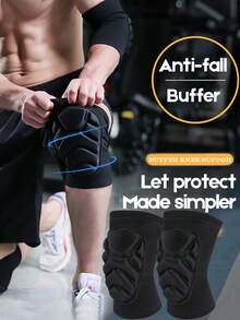 1 Pair Thick Sponge Knee Pads, Non-Slip Collision Protection Knee Sleeves For Teenagers, Suitable For Gardening, House Cleaning, Construction Work, Dancing, Volleyball, Floors, Hiking, Cycling, With Thick EVA Foam Padding, Outdoor Sports Kneeling Pad, Unisex Floor Scrubbing (Basketball Knee Pads, Wrestling Knee Pads, Collision Pads, Snowboarding Knee Pads, Work Soft Knee Pads (Large, Black)) - Black - View 2