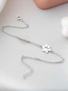 个性化宠物名字手链 - 定制刻字不锈钢迷你爪印手链，适用于猫狗，简约动物爱好者饰品，毕业礼物、母亲节礼物、可调节宠物纪念友谊手链、圣诞节礼物 - 白色 - 查看 16