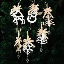 Christmas Party Christmas Tree Decorations, Creative Iron Icicle Hanging Ornaments, Reindeer, Snowman, Snowflake, Star Christmas Tree Hanging Decorations, Christmas Atmosphere Scene Decor