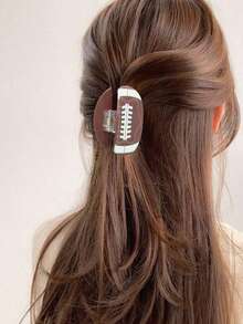 Pinza de pelo con forma de pelota deportiva personalizada y con patrón, pinza elegante para recoger el cabello en coleta para mujeres y niñas para uso diario/fútbol/soccer/béisbol/baloncesto/golf/voleibol como regalo para mejores amigas, novias, maestras, etc. Día de Acción de Gracias, regreso a la escuela, accesorios de pelo de invierno y otoño para outfits de vacaciones para mujer