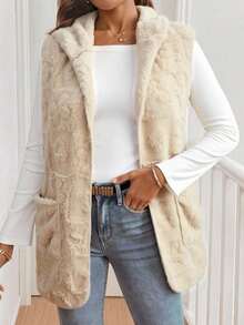Women Winter Coats - Beige - View 2