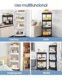 Estante Esquinero Triangular con Ruedas – Disponible en 2, 3 y 4 Niveles, Solo Modelos de 3 y 4 Pisos con Ruedas Móviles, Ideal para Esquinas y Espacios Reducidos – Organizador Multifuncional de Almacenamiento Inteligente