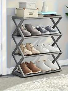 1 pezzo Portascarpe minimale a più ripiani, scaffale in piedi. Due metodi di consegna: sacchetto di plastica e confezione in cartone. Montaggio a pavimento, in metallo nero e plastica. Facile da installare, salvaspazio. Scaffale per organizzare e riporre più paia di scarpe. Lavabile a mano. Adatto per armadi, garage, corridoi, ingressi di case, camere da letto e dormitori.