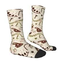 1pair Cretaceous Dinosaur Pattern Illustration Printing Socks Men's 360-Degree 3D Printing Socks Digital Customized Printing Socks Socks