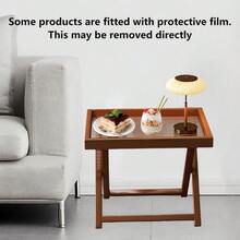 竹制折叠边桌，耐用电视托盘床头桌，客厅、卧室小边桌 - 彩色 - 查看 5