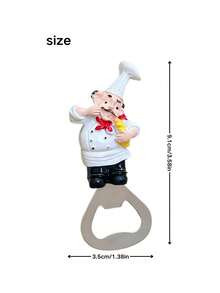 1 pièce Aimant de réfrigérateur en forme de chef et ouvre-bouteille 2-en-1 - Pratique et élégant pour la décoration de cuisine et la maison, le rangement et l'ouverture des boissons
