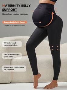 Maternidade Sólido Cintura Larga Calças Skinny