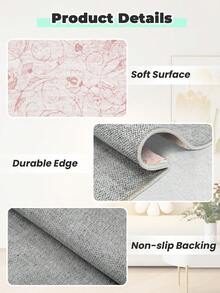 1 st. mjuk och plyschig matta, lämplig för vardagsrum och sovrum, finns i flera storlekar, fluffig och bekväm, maskintvättbar - Rosa - Visa 5