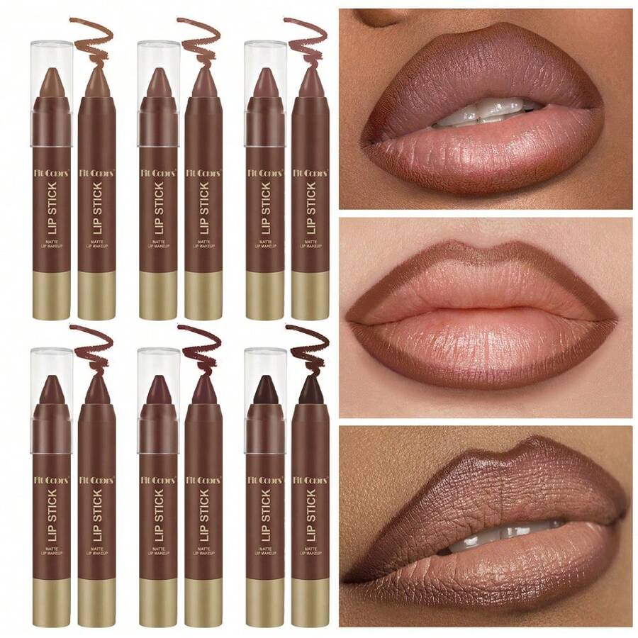 Fit Colors 1pc Matte Chocolate Scented Waterproof Lip Liner, Precise Lip Contour For Daily, Festivals, Parties, Stage Makeup - Nhiều màu - Xem 1