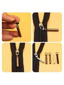 5-Piece Removable Metal Zipper Puller, Durable Zipper Puller Replacement, Fashion Design, Metal Zipper Puller Repair Kit, Universal Removable Zipper Slider Replacement With Hook And Loop, Zipper Slider - Easy To Install For Jackets, Clothing, Bags, Luggage, Jeans, Backpacks And DIY Projects - Durable, Replacement Zipper Puller - Multicolor - View 7