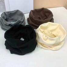 1pc Unisex Thick Fleece Scarf - Windproof, Warm, Solid Color, Stretchy Fit, Machine Washable, Suitable For Autumn/Winter Fashion, Winter Fashion Accessory | Minimalist Scarf | Polyester Blend Scarf, Women Scarf, Women Neck Warmer, Women Headband, Women Headwrap - Multicolor - View 5