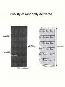 24-Compartment Wall-Mounted Fabric Shoe Organizer - Lightweight Wardrobe Hanging Storage Bag With Mesh Pockets, Transparent Door Hanging Fabric Box, Home Organization Supplies
