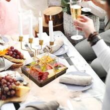 50 Pack Small Charcuterie Boxes With Lids - To Go Paper Charcuterie Box, Disposable Food Containers, 5Inch Dessert Boxes - Sandwich, Cookie, Sushi, Cake Slice, Strawberries Brown - 黑色 - 查看 5