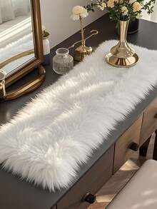 1 chiếc khăn trải bàn giả lông mềm mại màu trắng mùa đông, trang trí nhà cửa, khăn phủ bàn ăn tiệc tùng ngày lễ cho bàn cà phê và bàn trang điểm, trang trí sinh nhật lễ hội màu trắng mềm mại, khăn trải bàn theo chủ đề, trang trí bàn ăn nhà bếp ngày lễ cho tiệc tại nhà, trang trí phòng, trang trí tiệc ngày lễ, sử dụng trong nhà/ngoài trời cho bữa ăn ngày lễ - trắng - Xem 8