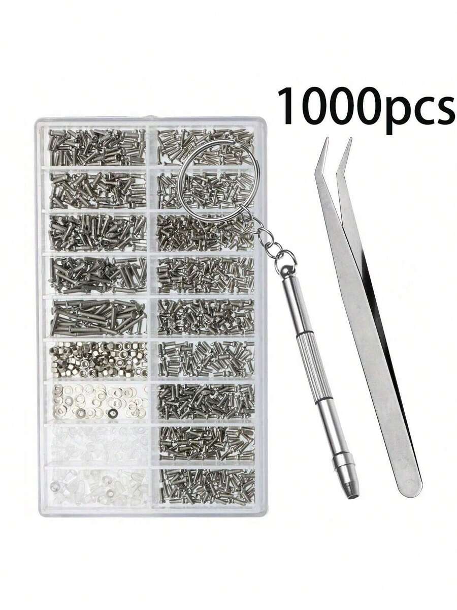 Eyeglass Nose Pads Kit, Eyeglass Repair Kit Upgraded Soft Silicone Air Chamber Screw-In Glasses Nose Pad Replacement Kit With Screws, Screwdriver, Tweezers, Glasses Cloth And Earhook,Universal Glasses Repair Kit For Eyeglasses, Sunglasses & Reading Glasses