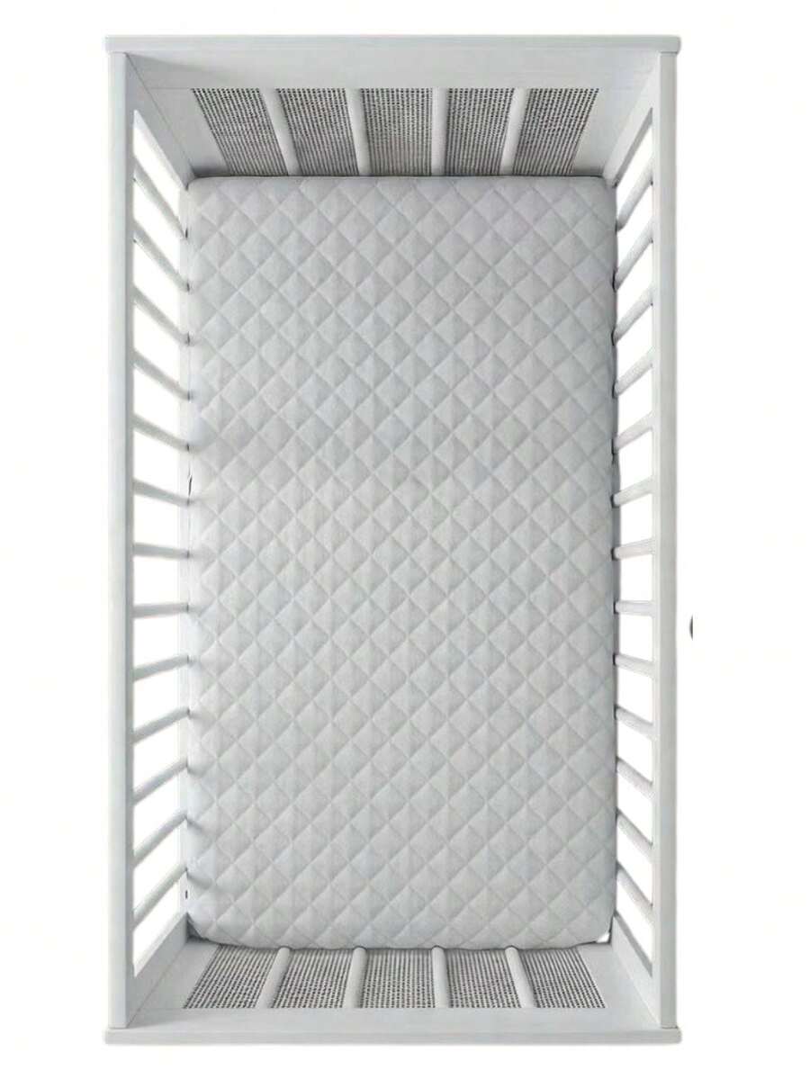 Waterproof Mattress Cover For American And Standard Crib With Elastic Protector 1 Piece - 白色 - 查看 1