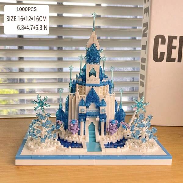 Mais de 1000 blocos de construção de castelo de cristal, palácio de fantasia, decoração de castelo de ficção científica