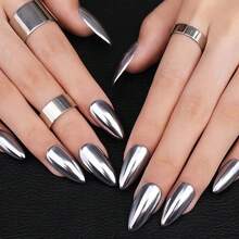 Tinovo Uno Mirror Effect Metal Nail Polish Electroplated Silver, No Baking Natural Quick-Drying Formula, Chrome Bright Finish, Nail Salon Effect, Long-Lasting And Convenient - Nhiều màu - Xem 8