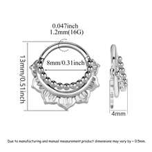 1pc Elegant Nose Rings Stainless Steel Round Thorns Nose Rings Cartilage Hoop Earrings Segment Septum Clickers Piercing Men Women Jewelry