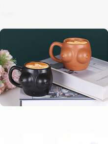 1 件 400ml 创意乳房形状陶瓷杯，独特有趣的人体艺术陶瓷杯，家用水杯，漱口杯，牙刷杯，早餐杯，办公杯，节日礼物 - 彩色 - 查看 7