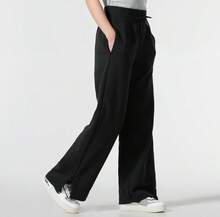 Nike Women's Comfortable Lace-Up Sports Casual Straight Wide-Leg Trousers - Black - View 7