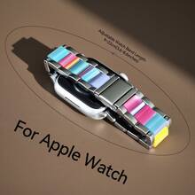 Stainless Steel Metal Watch Band Compatible With Apple Watch, Suitable For Office, Fitness, Party, Women/Men Fashion Rhinestone Design, Fits For Apple Watch S10/Ultra 1/Ultra 2/S9/S8/S7/S6/S5/Series 4/SE, 40mm/41mm/42mm/44mm/45mm/46mm/49mm Dial Size, Includes Strap Removal Tool For Easy Adjustment