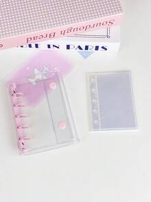 M5 Clear Ring Binder Set, 10pcs Double-Sided Sleeves, Refill Papers, DIY Binder Notebook Set, Seal, Cute Stickers, Otaku Event, Sticker Notebook, Sticker Book, Sticker Bookshelf, Sticker Book Refill, Transparent Sticker Book Binder