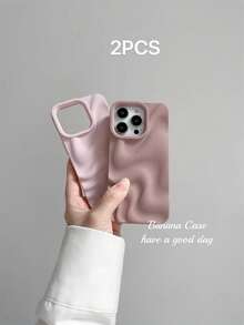 2 Pcs Minimalist Stylish Wavy Pattern Fully Covered Anti-Yellowing Matte Finish Protective Phone Case Compatible With IPhone 16 ProMax/16/16 Pro/16 Plus/15/15 ProMax/15 Pro/11/12/13/14 ProMax/11 Pro/11 ProMax/12 Pro/12 ProMax/13 Pro/13 ProMax/14 Pro/14 ProMax, Creative & High-End Waterproof Shockproof Anti-Fall Scratch Resistant